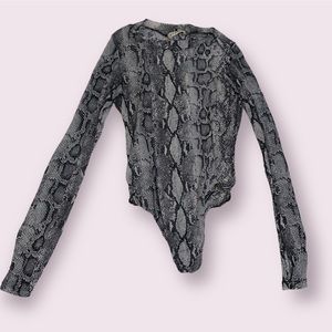 Sexy transparent Animal print bodysuit